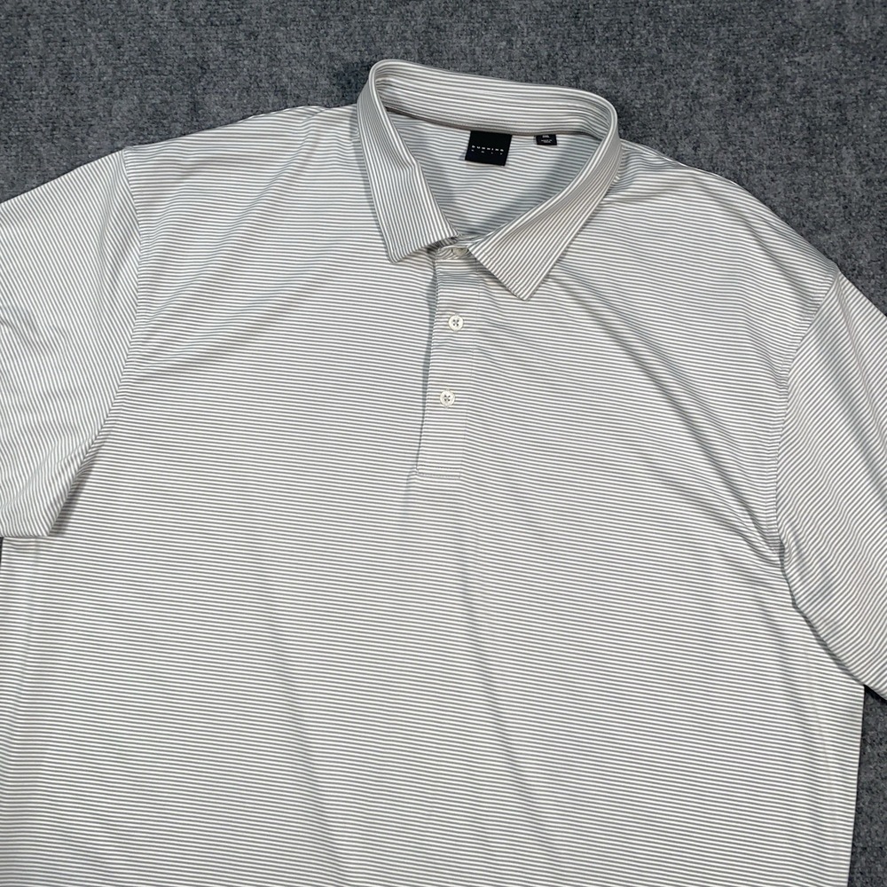 Dunning Golf‎ Striped Performance Coolmax Polo Men's 3XL Gray Striped Stretch